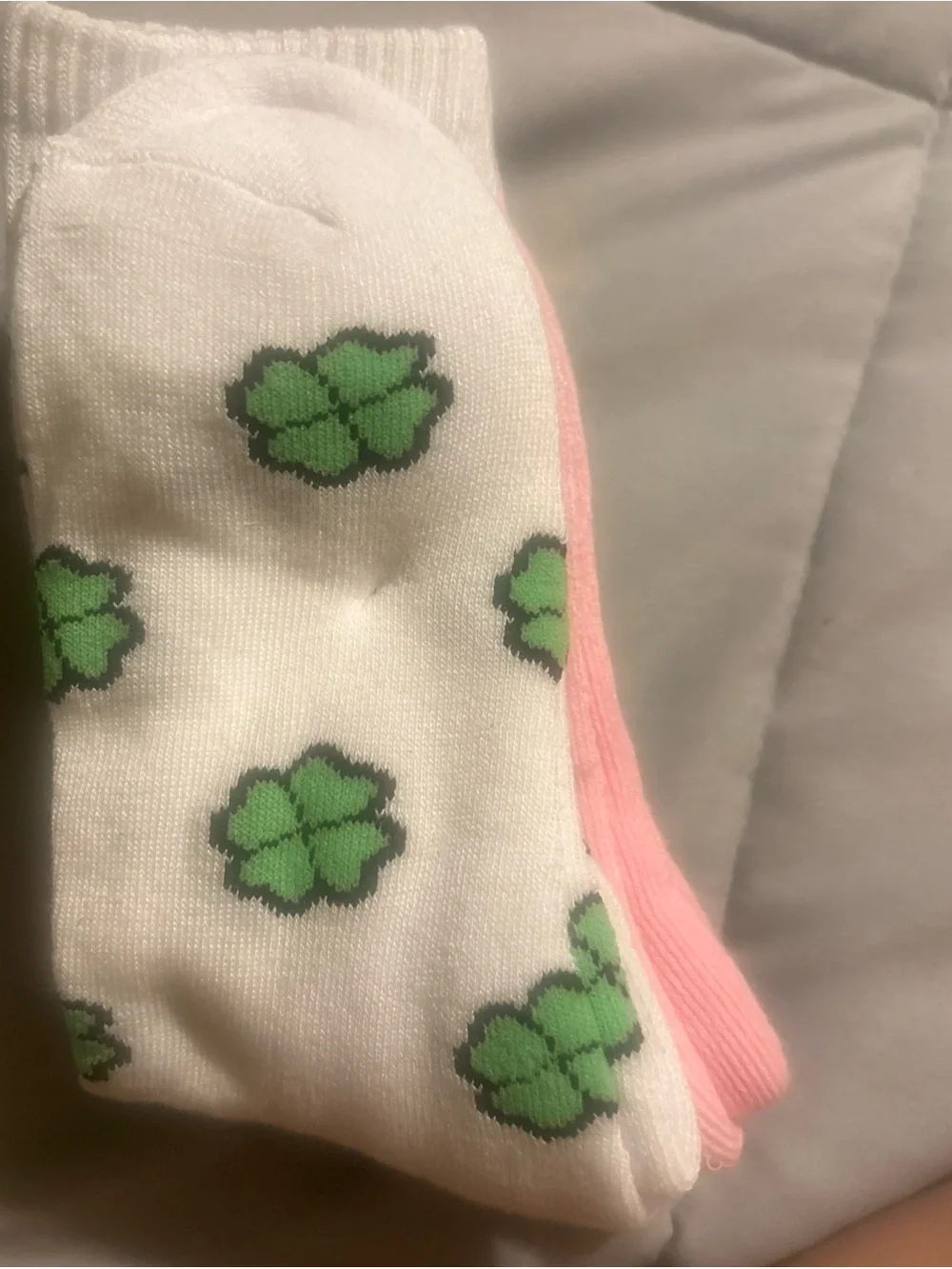 Sanrio Hello Kitty Light Green Crew Socks with Pink Bow Accents